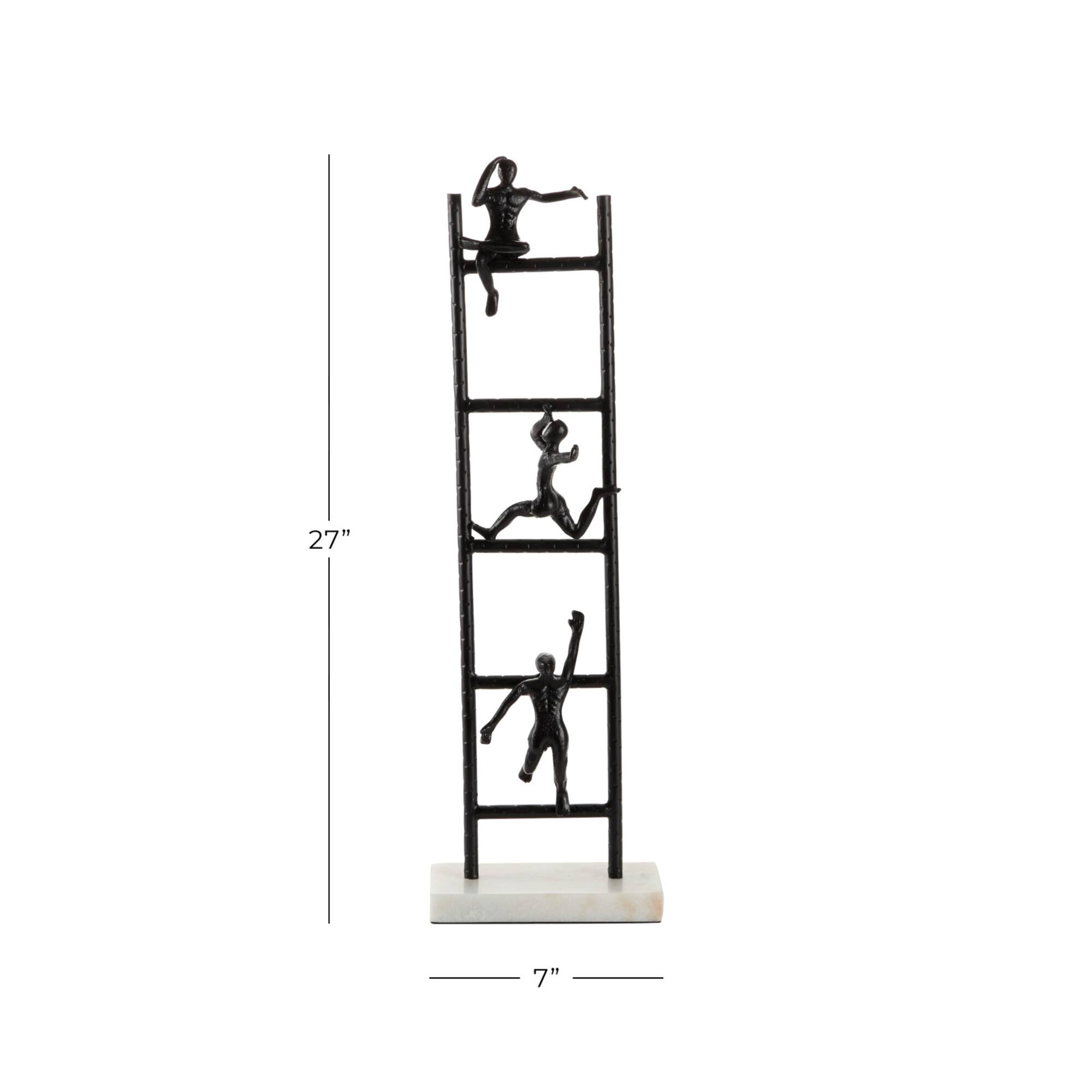 Black Metal Contemporary Sculpture, Geometric 27" x 5" x 9"